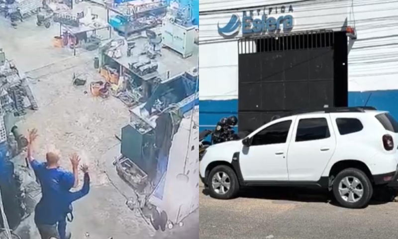 Vídeo mostra momento em que polícia rende bandido que fez refém durante assalto a empresa em Manaus; veja