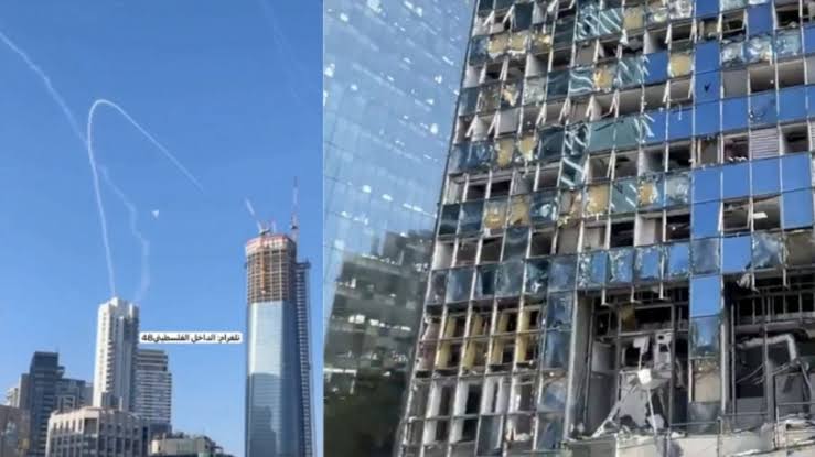 Batalha de mísseis sobre Israel termina com explosão perto da Bolsa de Valores; veja vídeos