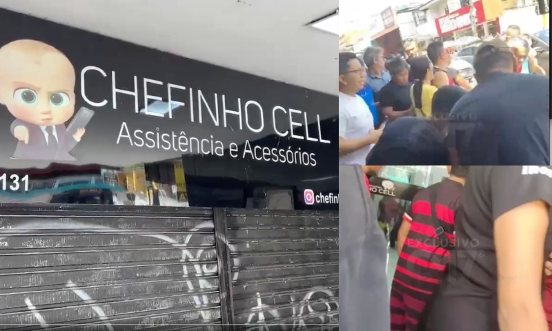 Exclusivo: veja o momento em que população tenta socorrer dono de assistência de celulares baleado no Manoa, em Manaus; vídeo