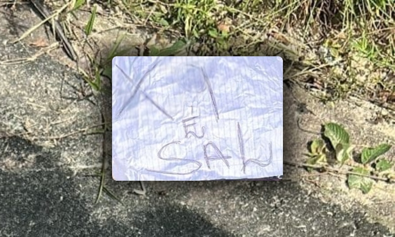 “X9 é sal”: facção deixa bilhete macabro em cima de corpo desovado no Ramal do Brasileirinho; veja
