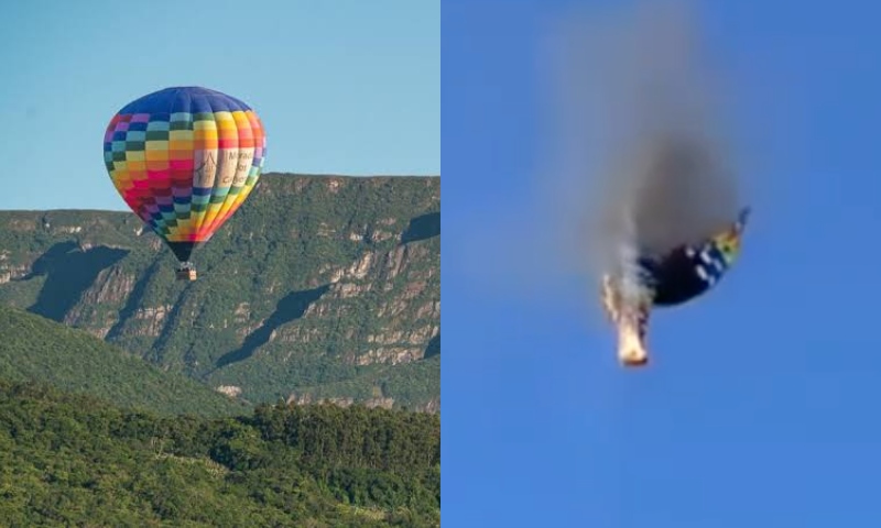 Tragédia e desespero: balão pega fogo em SC e 22 pessoas são obrigadas a se jogarem para tentar viver; veja vídeo