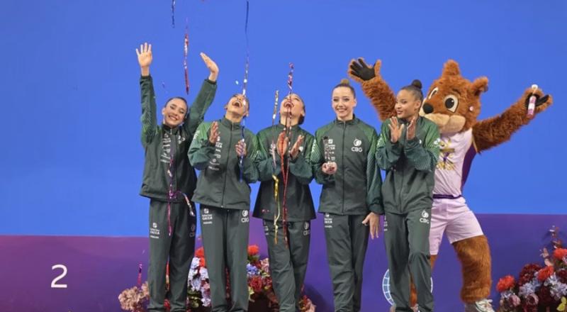 Brasil conquista prata inédita no Mundial Júnior de ginástica rítmica