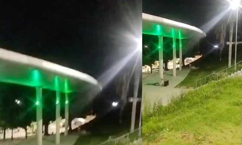 “Que isso, jovens?”: casal sem vergonha transforma anfiteatro da Ponta Negra em motel; veja vídeo