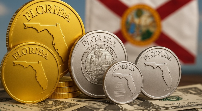 Flórida aprova uso de ouro e prata como dinheiro a partir de 2026