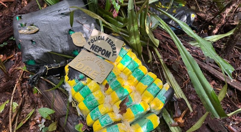 PF apreende 100 kg de cocaína em pista de pouso clandestina no AM