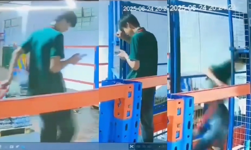 Alerta: vício no celular faz jovem aprendiz sofrer acidente gravíssimo em elevador de fábrica; veja vídeo