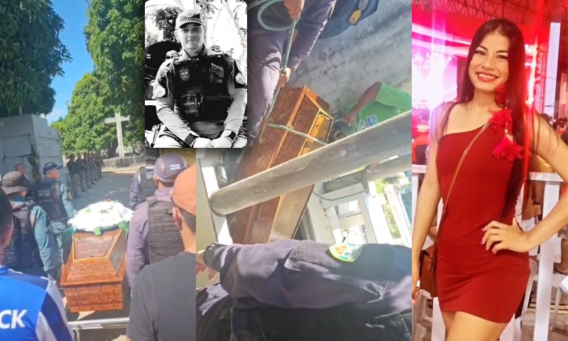 Dor e comoção marcam o enterro do PM assassinado pela companheira em Parintins; veja vídeo