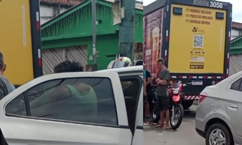 Urgente: motoqueiro agoniza após colidir contra caminhão no bairro Novo Israel, em Manaus; veja vídeo