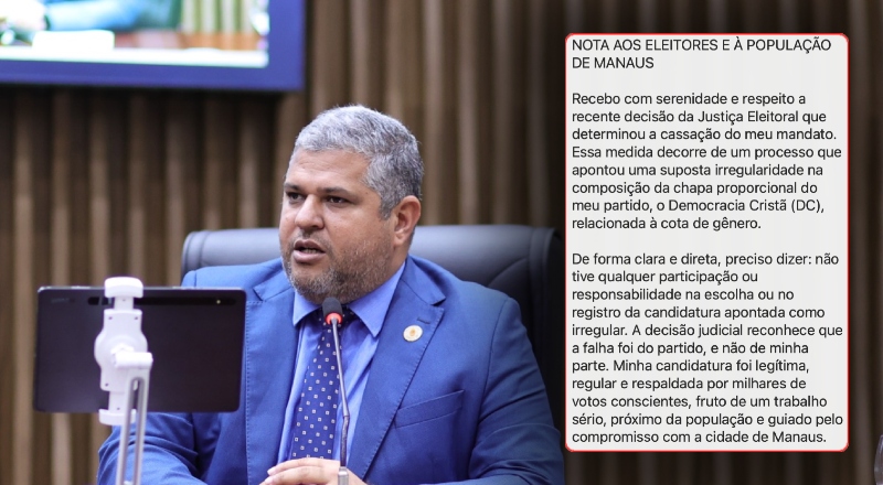 Vereador Elan Alencar se pronuncia em nota após ter mandato cassado: “minha candidatura foi legítima”; leia na íntegra