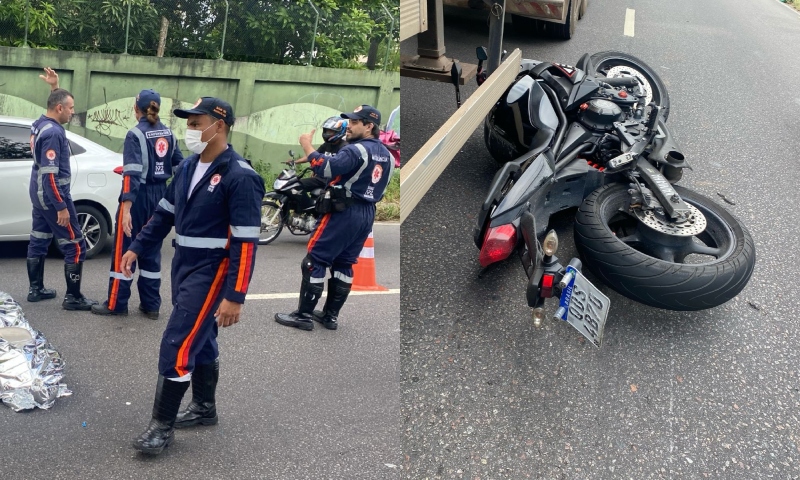 Tragédia: tenente da FAB morre em grave acidente entre moto e carreta no V8, em Manaus; veja vídeos