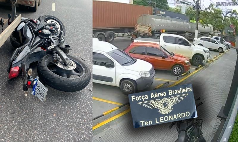 Exclusivo: veja o momento em que tenente da FAB morre em acidente com carreta em Manaus