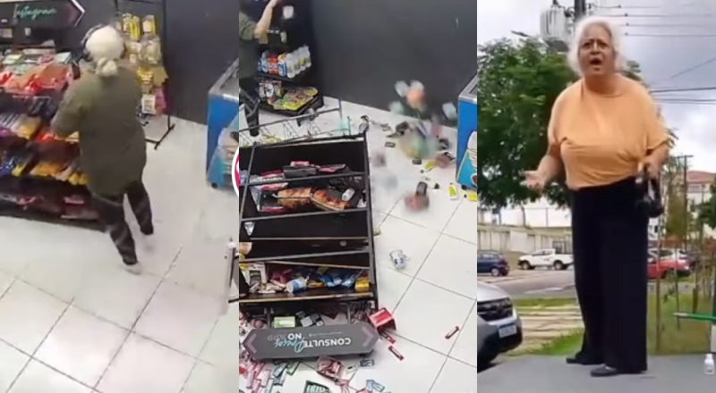 Dondoca surta e destrói mercado de condomínio em Manaus; veja vídeo