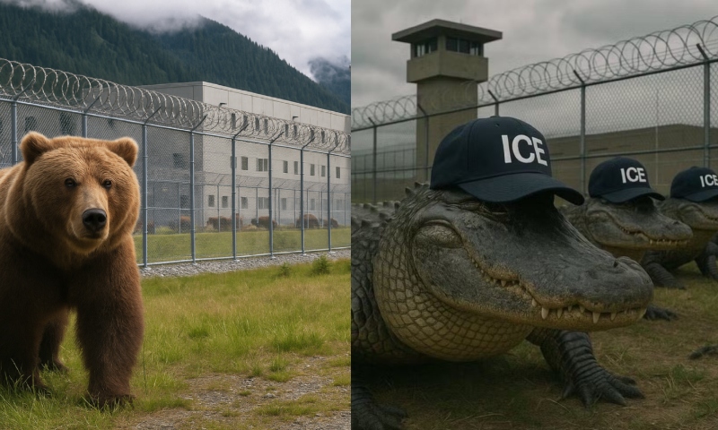 Alasca quer construir ‘Alcatraz dos Ursos’ para imigrantes após Flórida inaugurar prisão cercada de jacarés