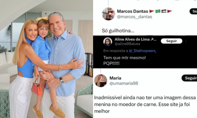 Professor da UFRJ, ‘princesinha comunista’ e psicanalista de esquerda: veja os perfis que desejaram a morte da filha de Roberto Justus; vídeo