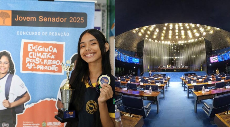 Aluna de escola da Zona Leste de Manaus representará o AM no Senado Federal em agosto