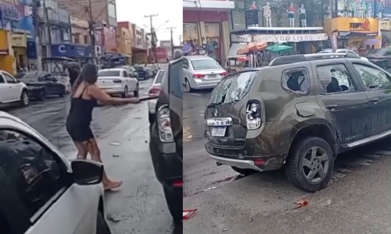 “Ela não vai passear com você!”: mulher furiosa destrói carro do marido após descobrir traição; veja vídeo