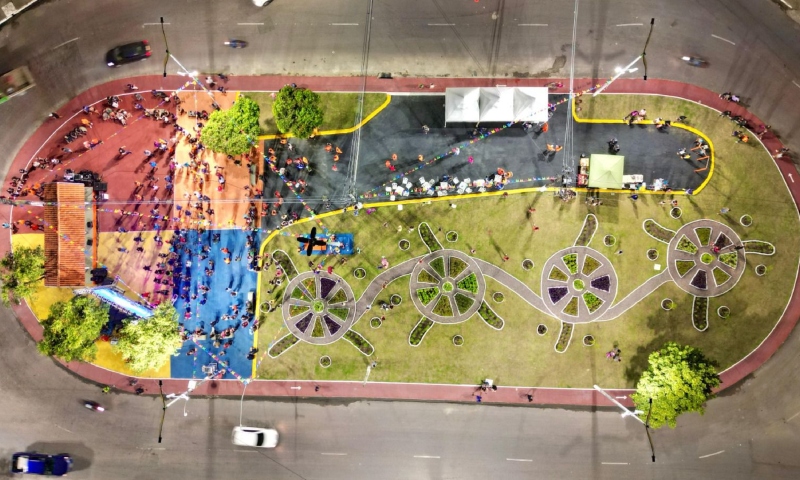 Prefeitura entrega nova rotatória do Musa com espaço para zumba e caminhada