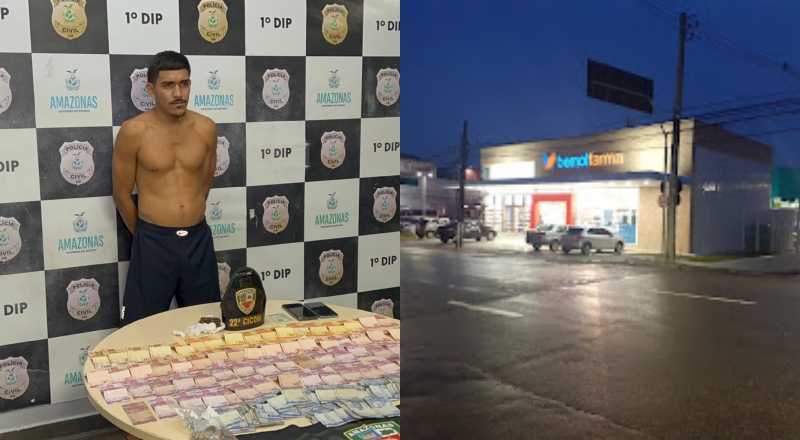 Suspeito usa adolescente para depositar dinheiro do tráfico na Bemol Farma da Djalma Batista; veja vídeos