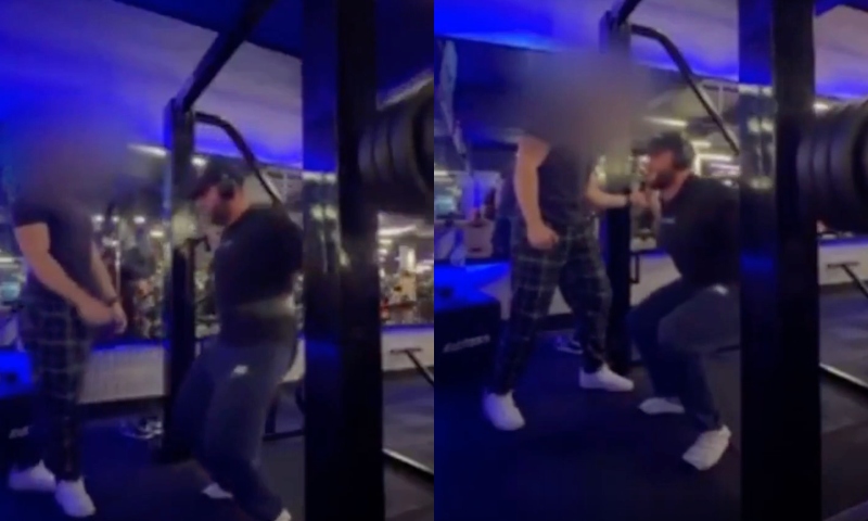 Veja momento em que jovem quebra as pernas enquanto fazia agachamento em academia