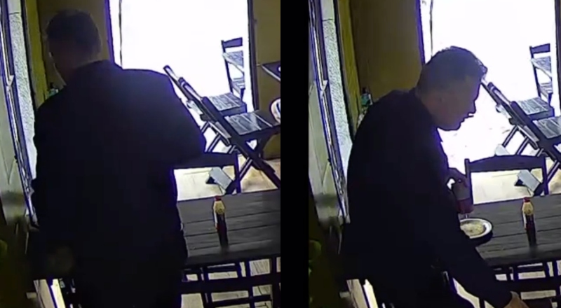 De roupa social e jeito discreto, homem é flagrado roubando celular de cliente em restaurante de Manaus; veja vídeo