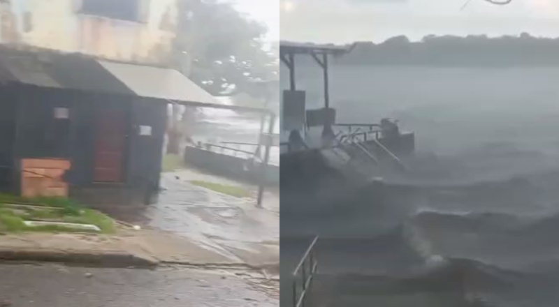 Temporal destelha casas e deixa famílias em pânico no interior do AM; veja vídeo