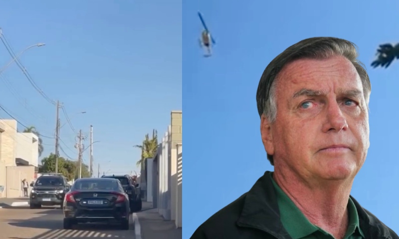 Urgente: vídeo mostra viaturas e helicóptero da PF chegando na casa de Jair Bolsonaro; veja