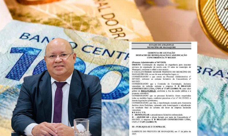 Escândalo: Prefeitura de Manaquiri vai pagar mais de R$ 12 milhões para construção de escola e moradores suspeitam de superfaturamento