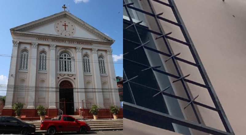 Homem morre cravado em grade ao tentar roubar Igreja dos Remédios em Manaus; veja