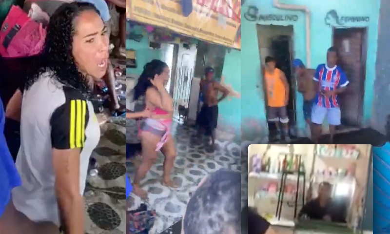 ‘MMA na Favela’: travesti raivosa senta a peia em bêbado chavequeiro; veja vídeo