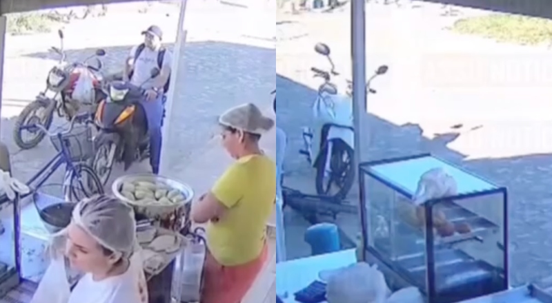 Vídeo mostra dona de pastelaria e cliente sendo metralhados durante tiroteio; veja