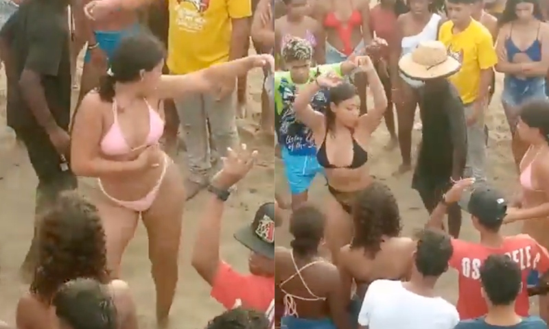 Duelo de rebolado na praia termina com ‘boazudas’ saindo no soco; veja vídeo