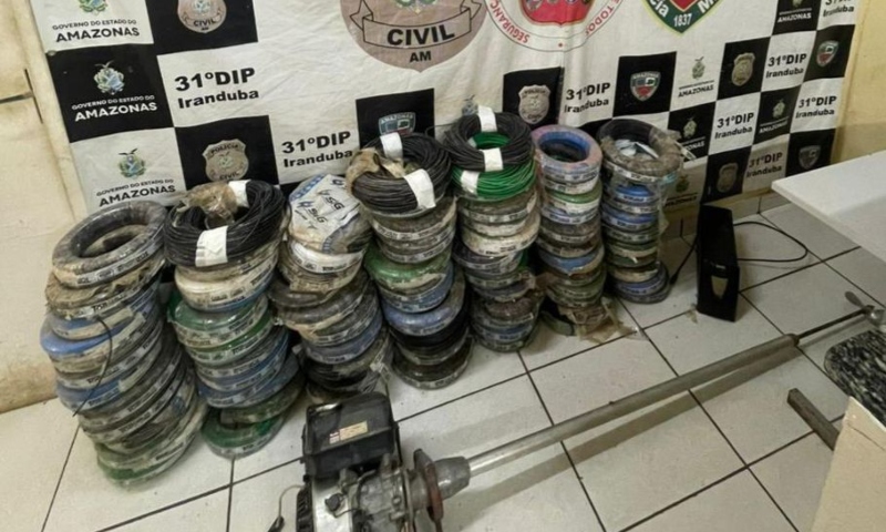 Bandido que ordenou o roubo de 1,5 toneladas de cabos elétricos é preso no Amazonas; veja vídeo