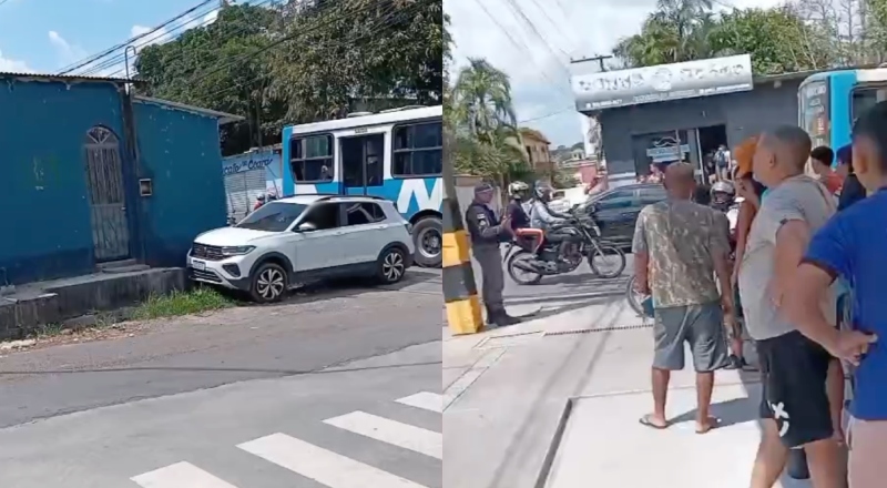 Urgente: homem é metralhado dentro de carro em Manaus; veja vídeos