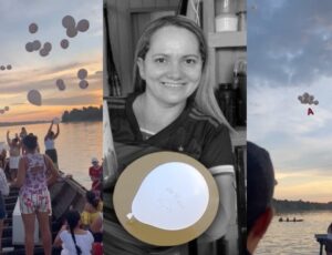 'Velório sem corpo': familiares de mulher que foi assassinada e jogada no rio prestam as últimas homenagens em Tapauá; veja vídeo