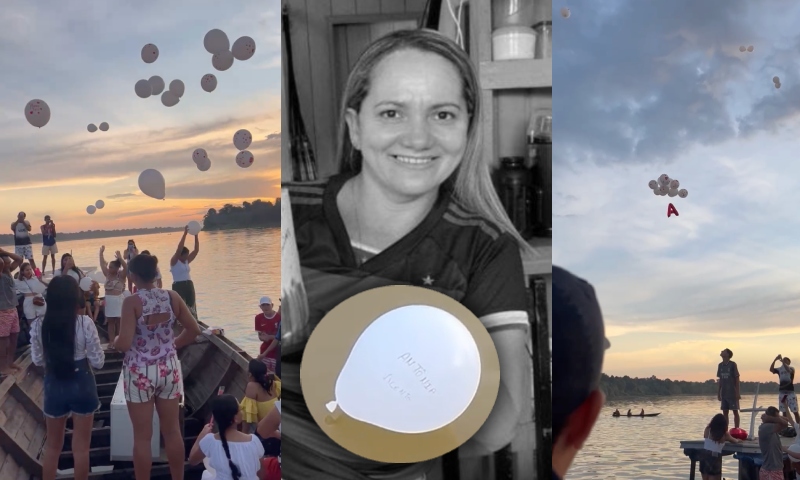 ‘Velório sem corpo’: familiares de mulher que foi assassinada e jogada no rio prestam as últimas homenagens em Tapauá; veja vídeo