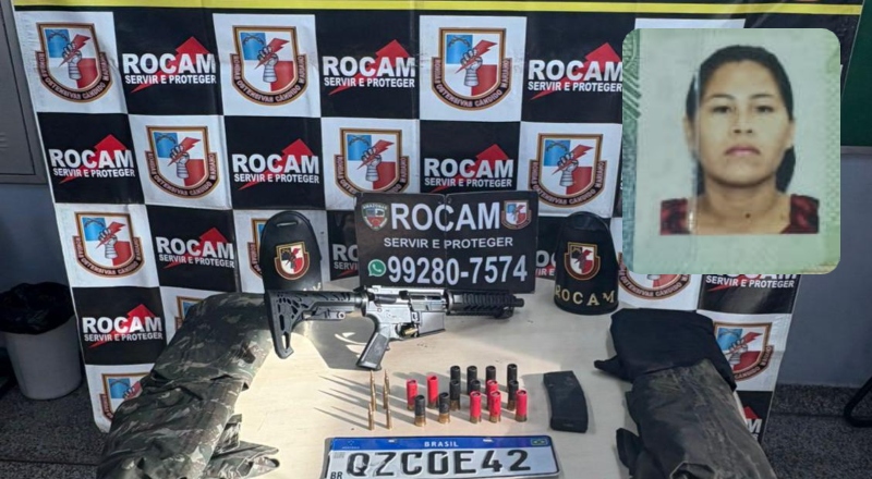 Rocam prende mulher com armamento de guerra escondido em casa no bairro Tarumã; veja vídeo
