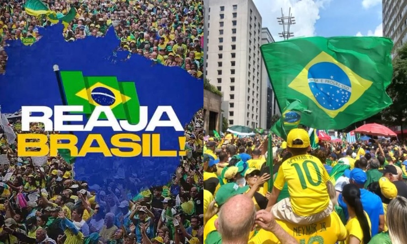 Multidões ao redor do país se manifestam neste domingo (3) no ato “Reaja Brasil”; veja locais