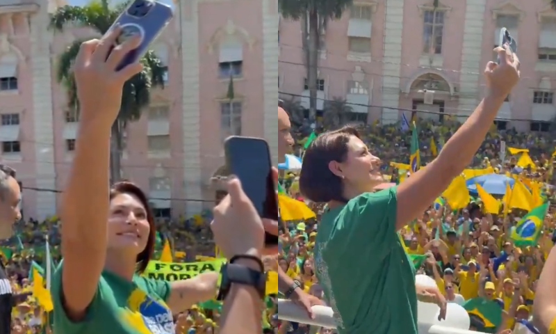 “Reaja Brasil”: Michelle Bolsonaro participa de manifestação em Belém do Pará; veja vídeo