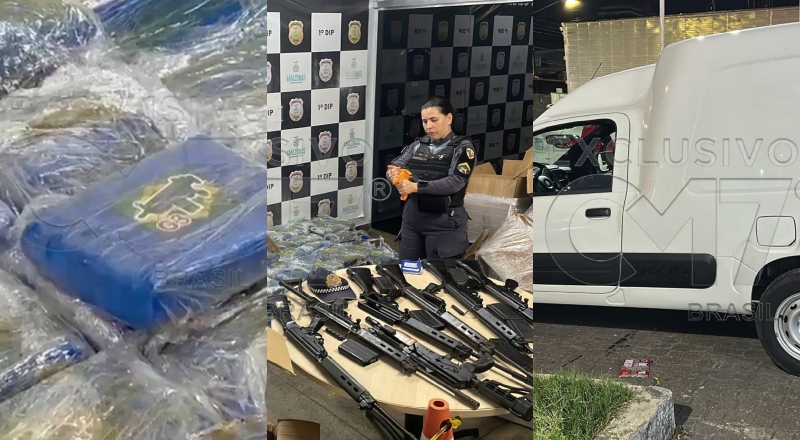 Megaoperação da PMAM apreende sete fuzis, meia tonelada de skunk e duas lanchas no bairro Educandos