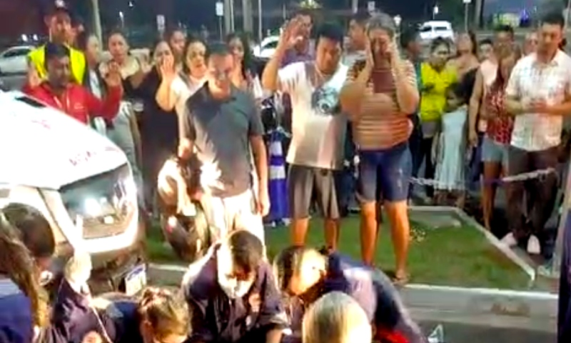 Jovem que levou choque em poste no Shopping Via Norte é reanimado por socorristas do SAMU; veja vídeo