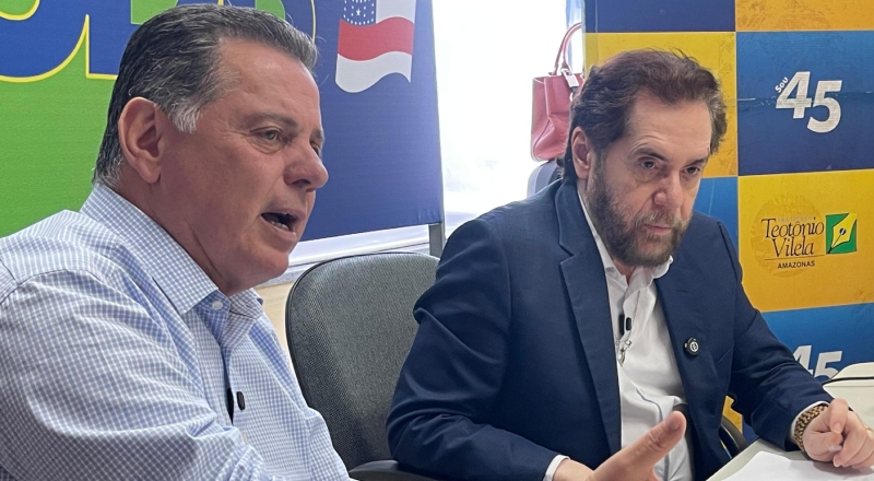 Senador Plínio Valério e Marconi Perillo realizam reunião para fortalecer PSDB no Amazonas em 2026