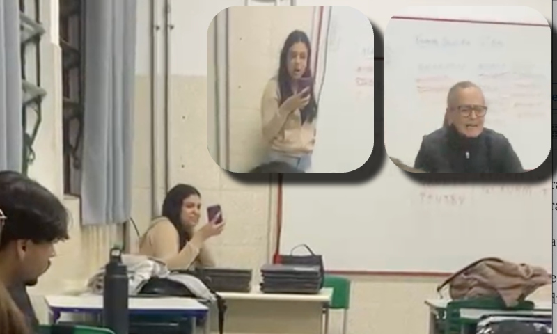 Vídeo forte mostra momento em que jovem leva tesourada no rosto durante confusão em sala de aula; veja