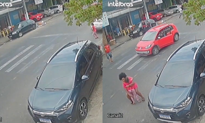 “Atenção, pais!”: carro consegue frear a tempo e evita tragédia com criança no Educandos; veja vídeo