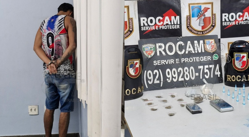 ROCAM captura suspeito de tráfico de drogas através de denúncia da população, em Manaus; veja vídeo