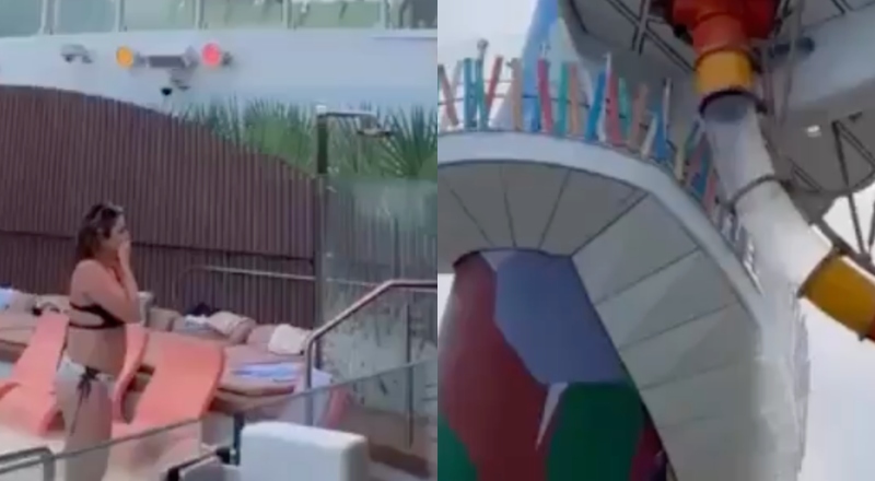 Férias de terror: banhistas se desesperam após toboágua de vidro estourar em cruzeiro de luxo; veja vídeo