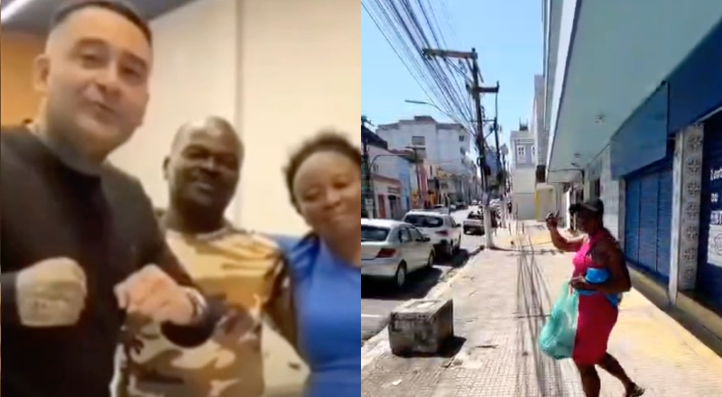 Emprego fake? Casal haitiano que Salazar diz ter contratado para empresa é visto novamente trabalhando como ambulante no Centro