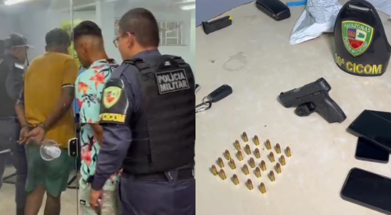 Tiroteio termina com dois homens presos e arma e munições apreendidas na Comunidade Monte Sião; veja vídeos