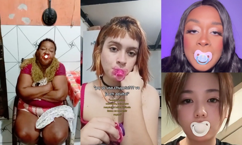 Moda da China e EUA chega ao Brasil: adultos usam chupeta como forma de aliviar estresse e ansiedade; veja vídeo