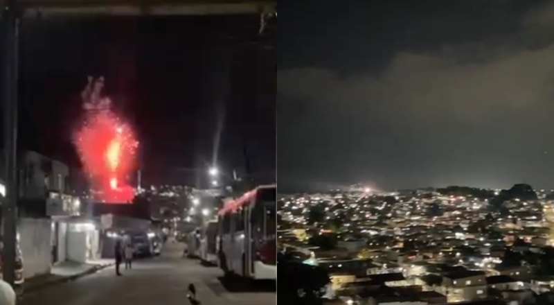 Facção Comando Vermelho comemora conquista de bairro com queima de fogos em toda Manaus; veja vídeos