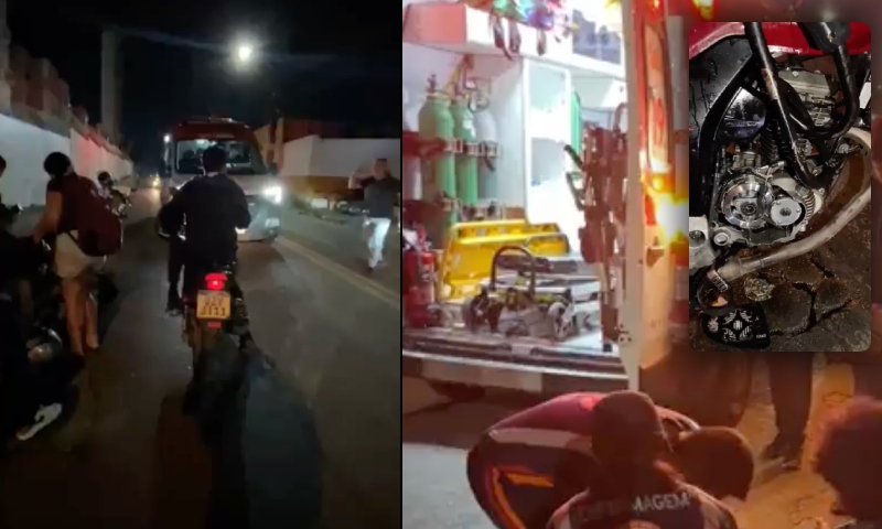 Acidente entre carro e moto deixa venezuelano em estado grave no bairro Flores; veja vídeo